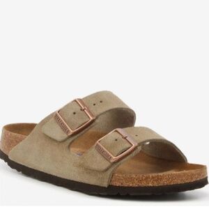 Birkenstock - Soft Footbed Sandals in Taupe Suede